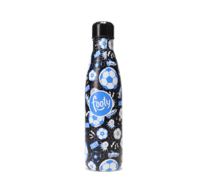 Botella Termo Futbol 500ml Negro/Azul/Blanco