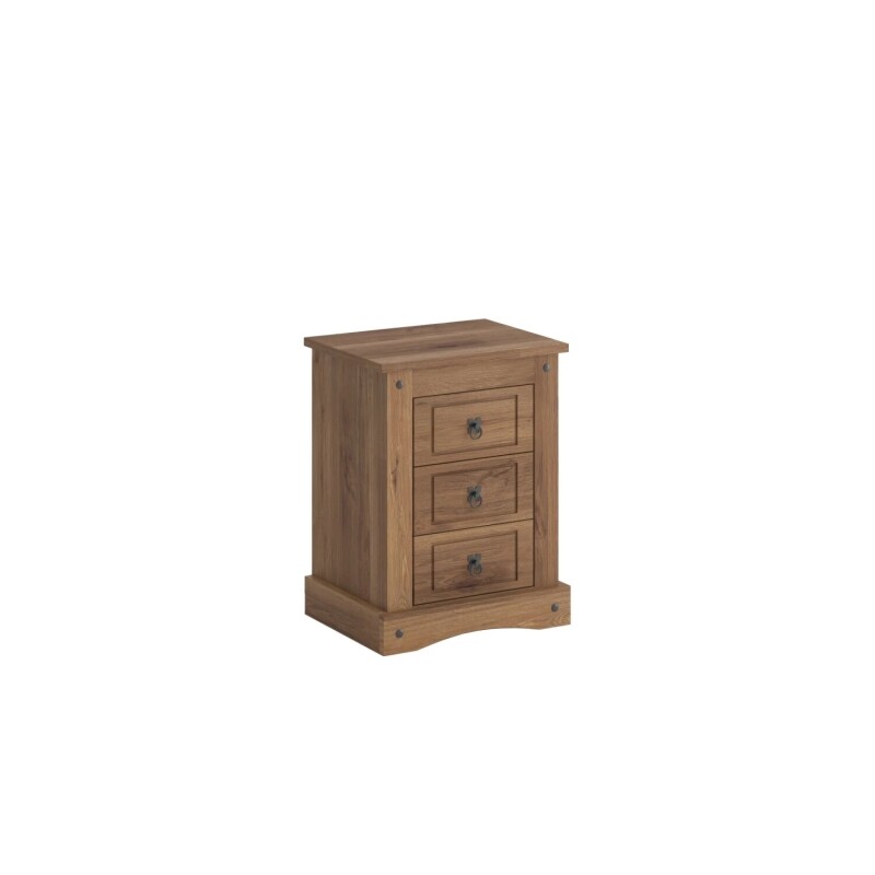 Mesa De Luz 3 Cajones Nogal Linea Rustica Mesa De Luz 3 Cajones Nogal Linea Rustica