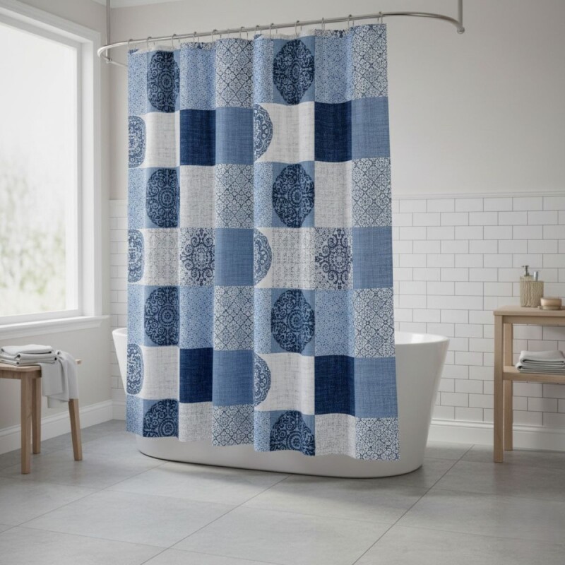 CORTINA ESTAMP SEDONA 178x183cm p/BAÑO Unica