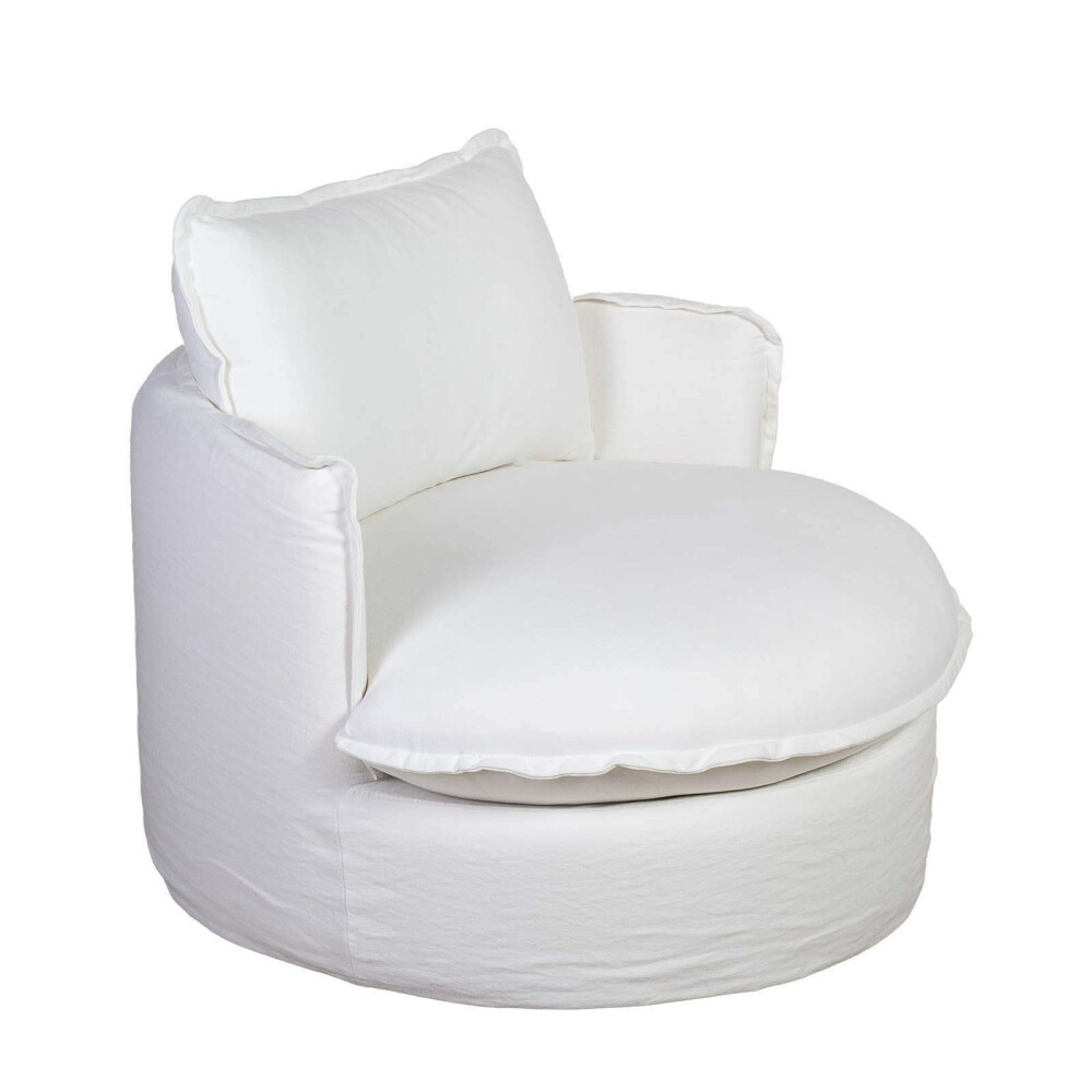 SILLON GIRATORIO 1 CUERPO TELA BLANCO EMMA