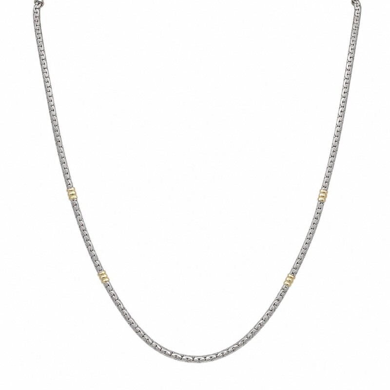 cadena tejida - Plata 925 y oro - sin piedra - CD3554 sinpiedra