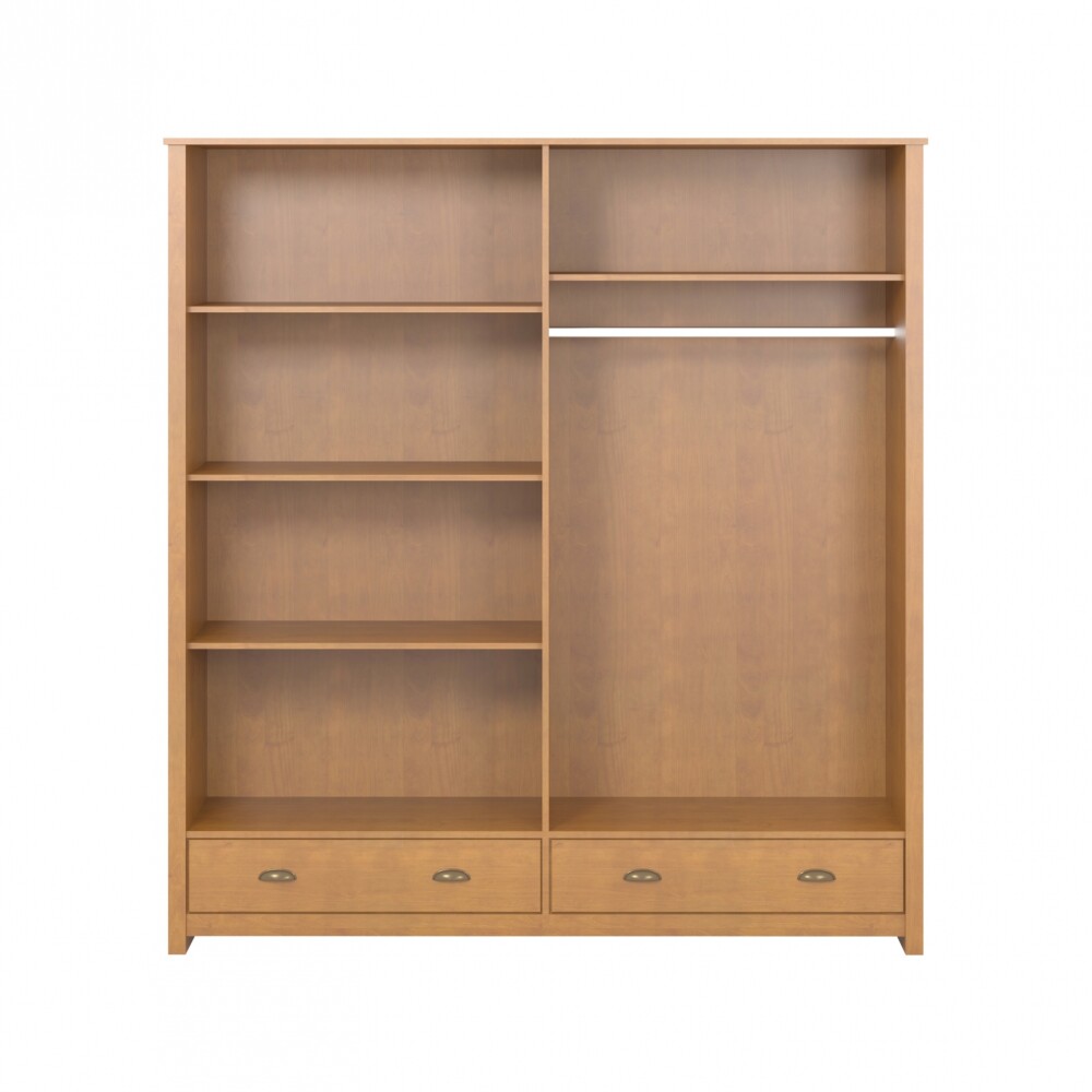 Ropero 4 puertas 2 cajones - Madera maciza - Linea Colonial Marron