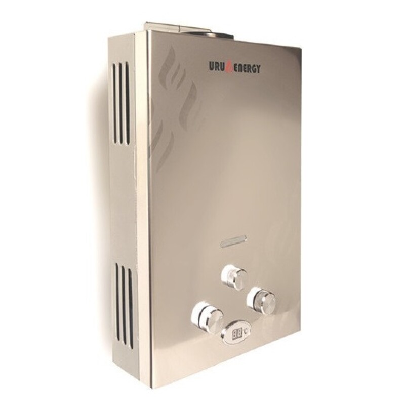 Calefón a gas GN Uruenergy TN008 plateado 8l/min con pantalla y encendido automático Calefón A Gas Gn Uruenergy Tn008 Plateado 8l/min Con Pantalla Y Encendido Automático
