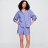 V-POPLIN BIG SHIRT BLUE WHITE STRIPE