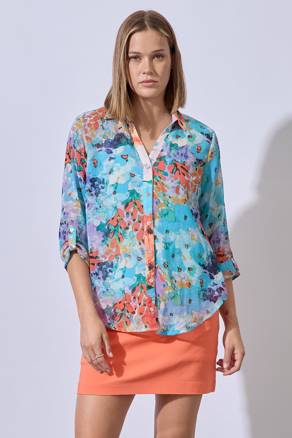 Camisa Gasa Printed CELESTE/MULTI