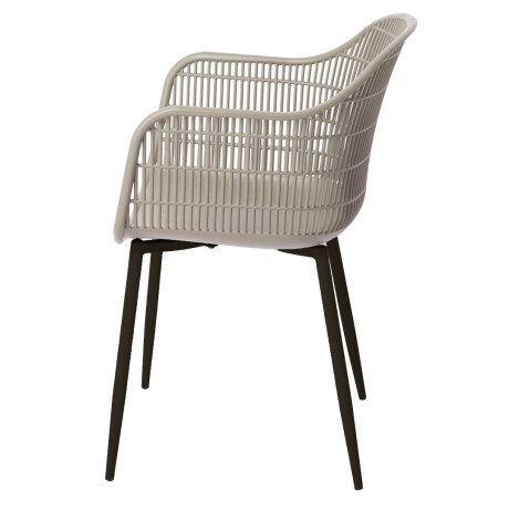 Kit x4 Silla Sydney Beige Patas de Metal