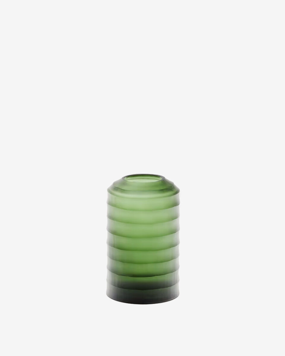 Jarrón Bunce de vidrio reciclado verde - 19,5 cm 