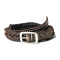Cinturón de cuero trenzado con tachas efecto vintage Marrón