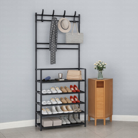 Perchero Organizador Zapatero IMBACK IBK-PER008 | 6 Niveles + Ganchos | Diseño Multifuncional, Compacto y Resistente Negro Perchero Organizador Zapatero IMBACK IBK-PER008 | 6 Niveles + Ganchos | Diseño Multifuncional, Compacto y Resistente Negro