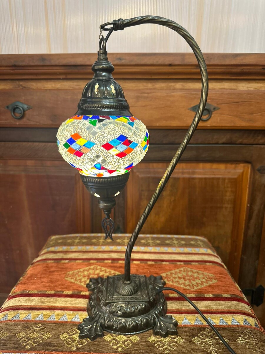 Lámpara vitraux de mesa cuello de cisne multicolor TM12 - Modelo 13 