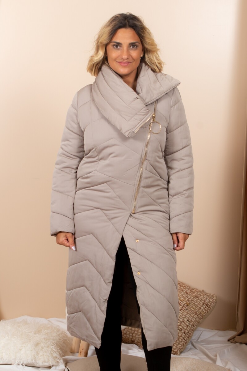 Campera lisa con solapa Khaki