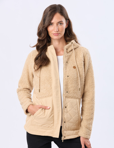 CAMPERA DE ABRIGO CON CAPUCHA Beige