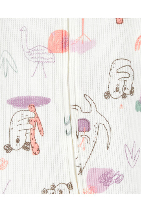 Pijama una pieza de algodón térmico con pie, diseño koala Sin color