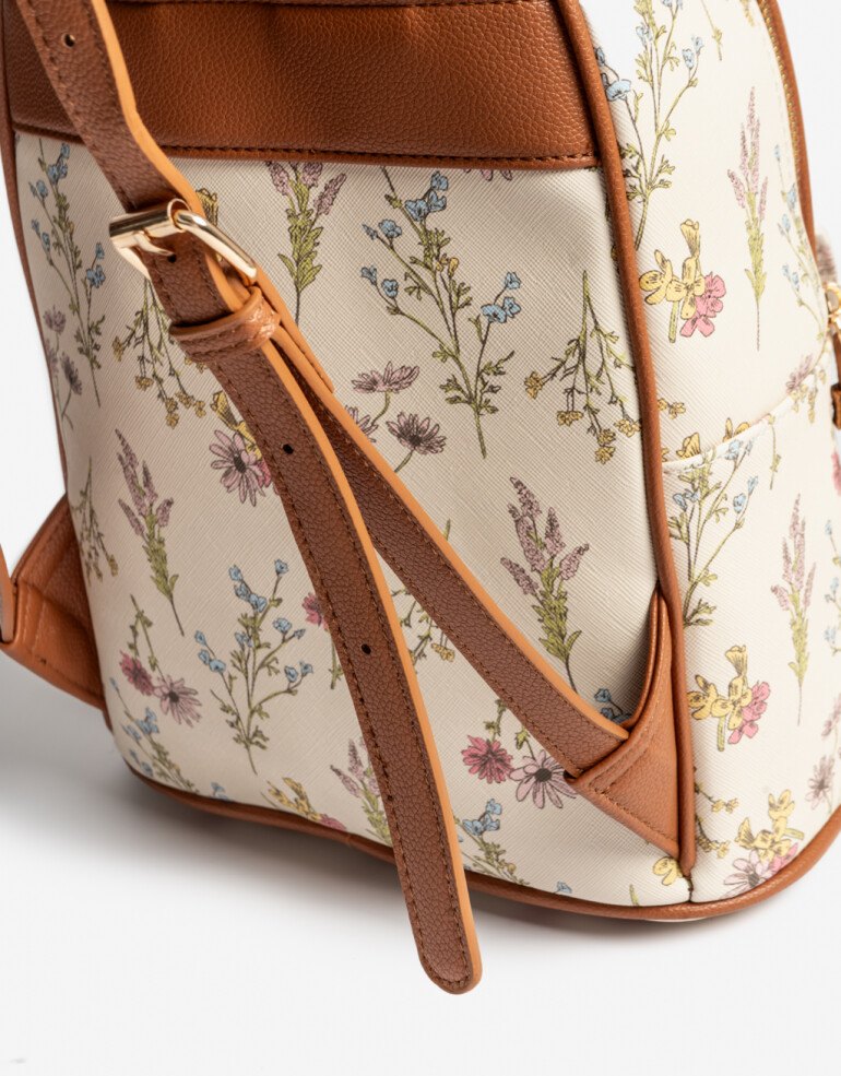 Mochilas Urbanas Basicos Mochila Tramada Flores - Estampado Flores