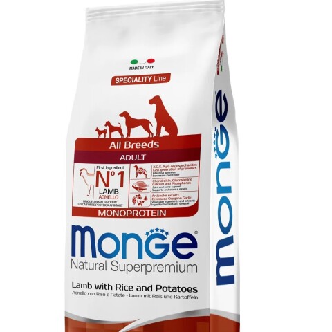 MONGE DOG ALL BREEDS ADULT LAMB MONOPROTEINA 12 Kg Monge Dog All Breeds Adult Lamb Monoproteina 12 Kg