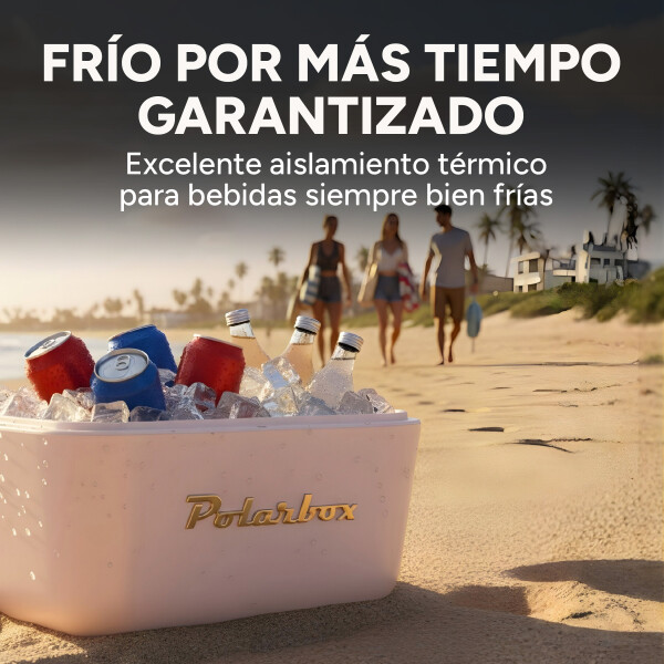 Conservadora Hielera Vintage 20L Litros Latas Hielo Polarbox Color Blanco