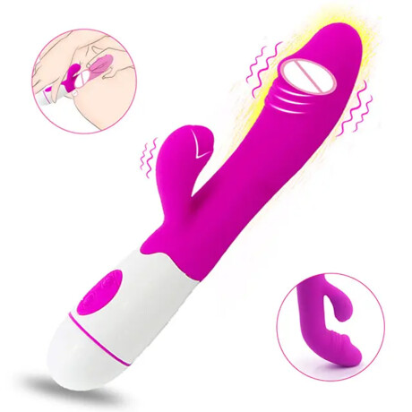 Vibrador Con Doble Estímulo Desing Recargable USB Fucsia