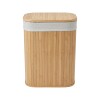 CESTA RECT BAMBU/TEJIDO C/TAPA 34X24X50CM Unica