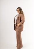Conjunto blazer y palazo 100% lino Made in Italy Tostado