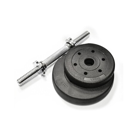 Kit 1 mancuernas cromadas + 10 kgs de pesas 4x2.5Kg