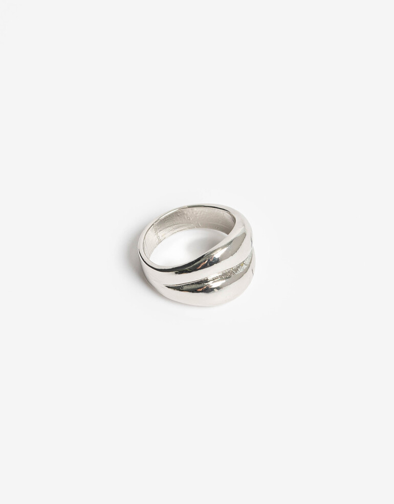Anillos Medianos y Grandes Metal Anillo Metal Bold - Plateado Rodio
