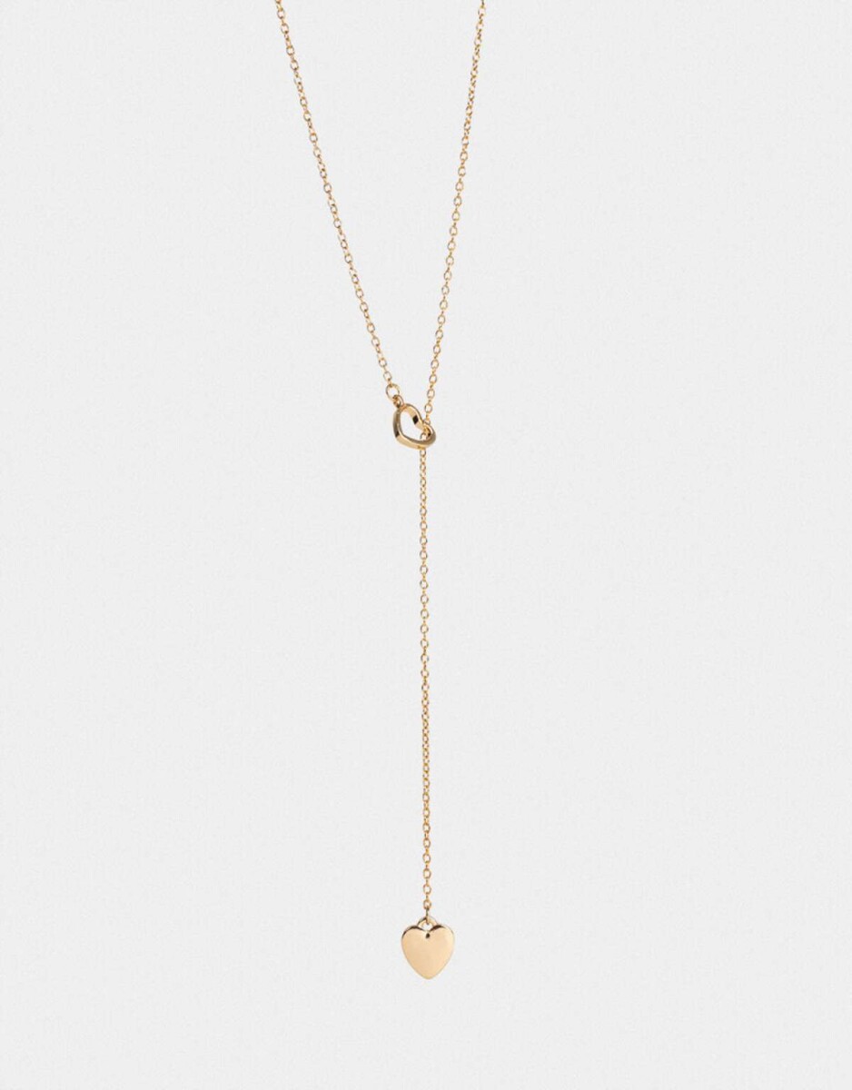 Collares Largos Con corazón - Dorado 