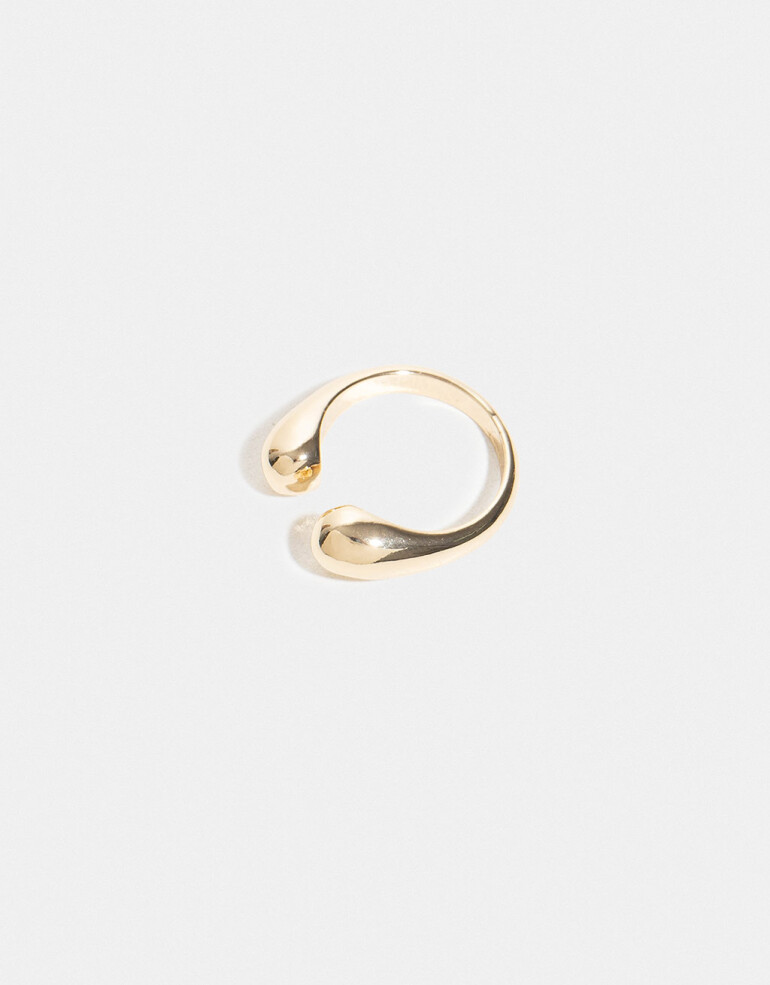 Anillos Chicos Metal Anillo De Metal Gota - Dorado
