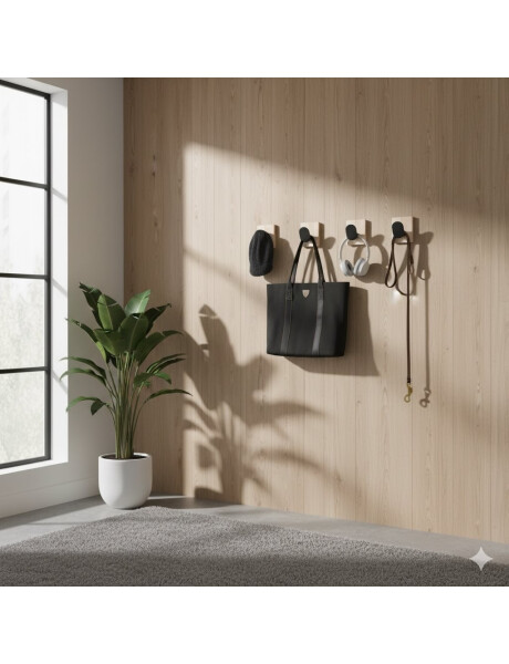 SET X4 PERCHEROS DE PARED CUAD. ADHESIVOS NAT/NEG SET X4 PERCHEROS DE PARED CUAD. ADHESIVOS NAT/NEG