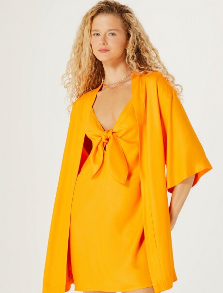 KIMONO CON MANGAS 3/4 NARANJA