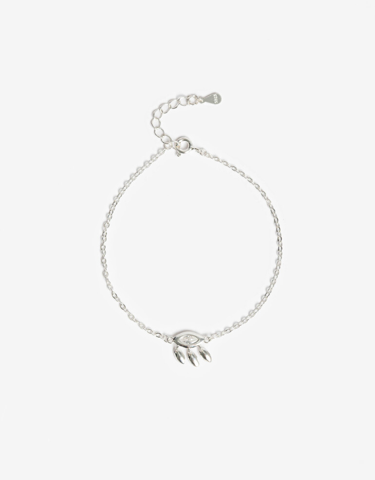 Pulseras Flexibles Strass Pulsera Plata 925 Con Cubic - Plateado