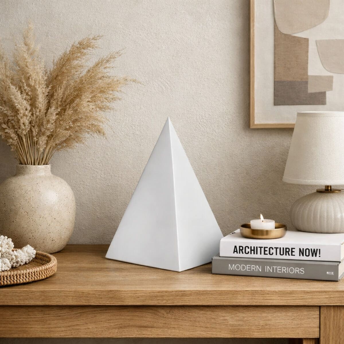 DECORACION PYRAMID Blanco Large 