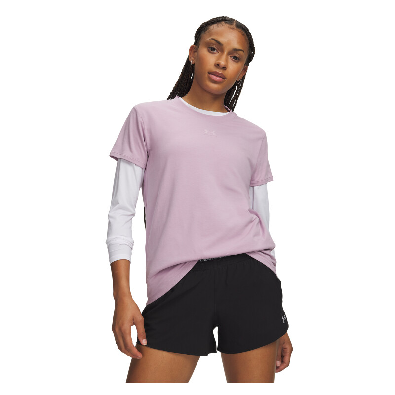 Remera UA Rival Core SS Mujer 1383648-698 Rosado