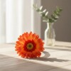 Flor Artificial Gerbera naranja tallo corto Flor Artificial Gerbera naranja tallo corto