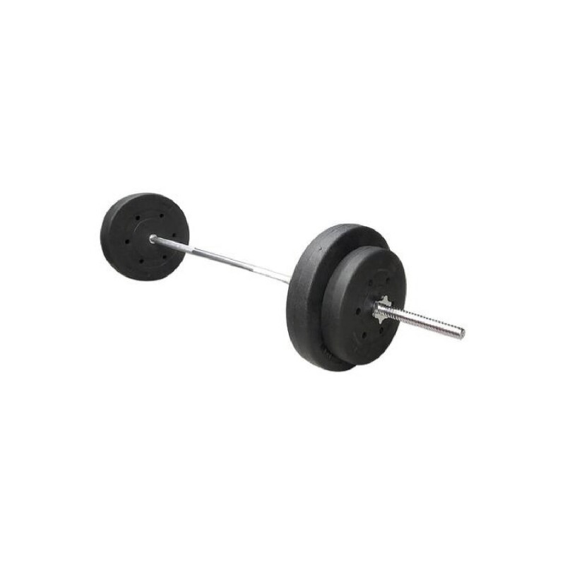 Kit de Barra Recta Larga Maciza De 1.80mts + 40kgs En Discos 2x10 kg 4x5 kg