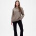 COTTON OS BF CREW PO TOASTED ALMOND HTHR