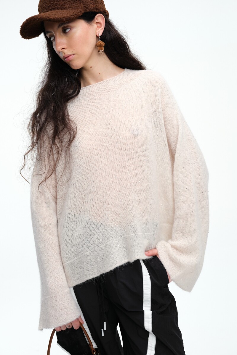 SWEATER LENTEJUELAS Beige