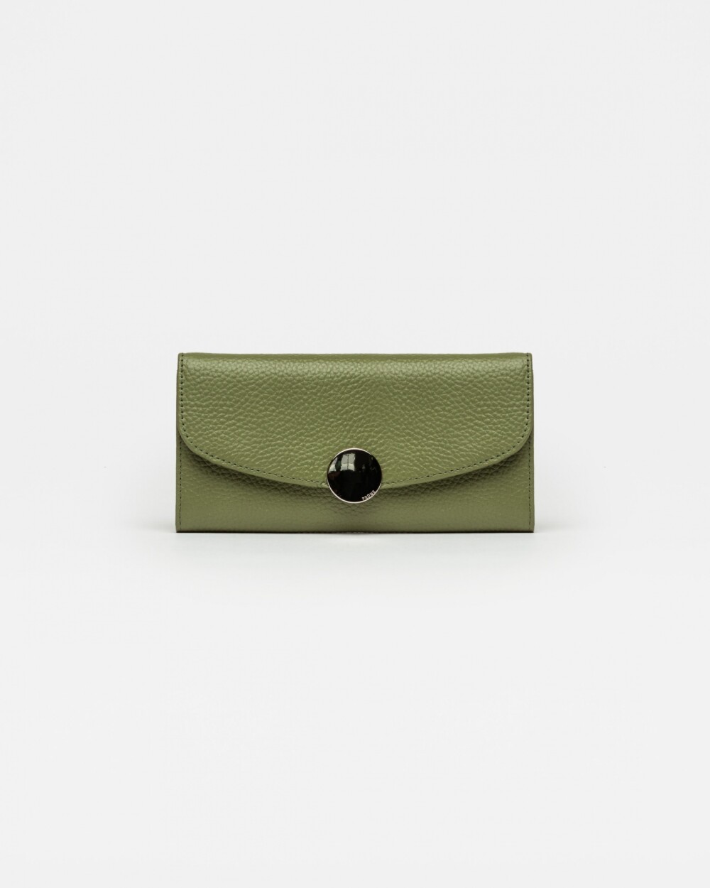 Billetera The Circle en cuero graneado Verde