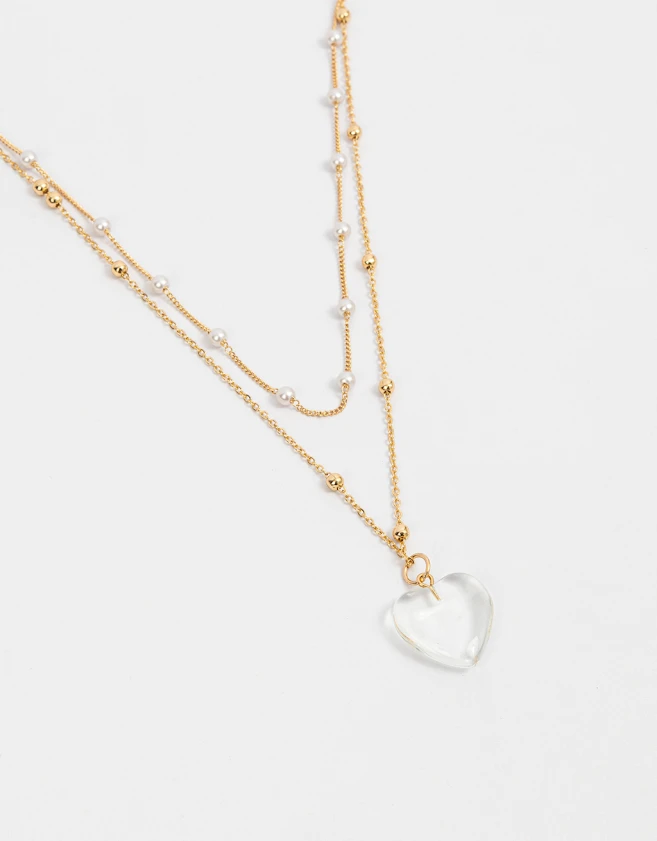 Collares Cortos Con corazón Collar Con Corazón - Dorado