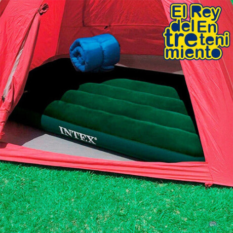 Colchón Inflable Intex 1 1/2plaza Grande Camping +inf Gris