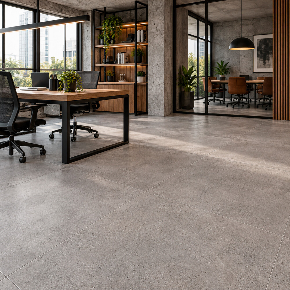 PORCELANATO ANT. NEWBURY DARK GREY RECTIFICADO "A" 100X100 CM Porcelanato Ant. Newbury Dark Grey Rectificado "a" 100x100 Cm