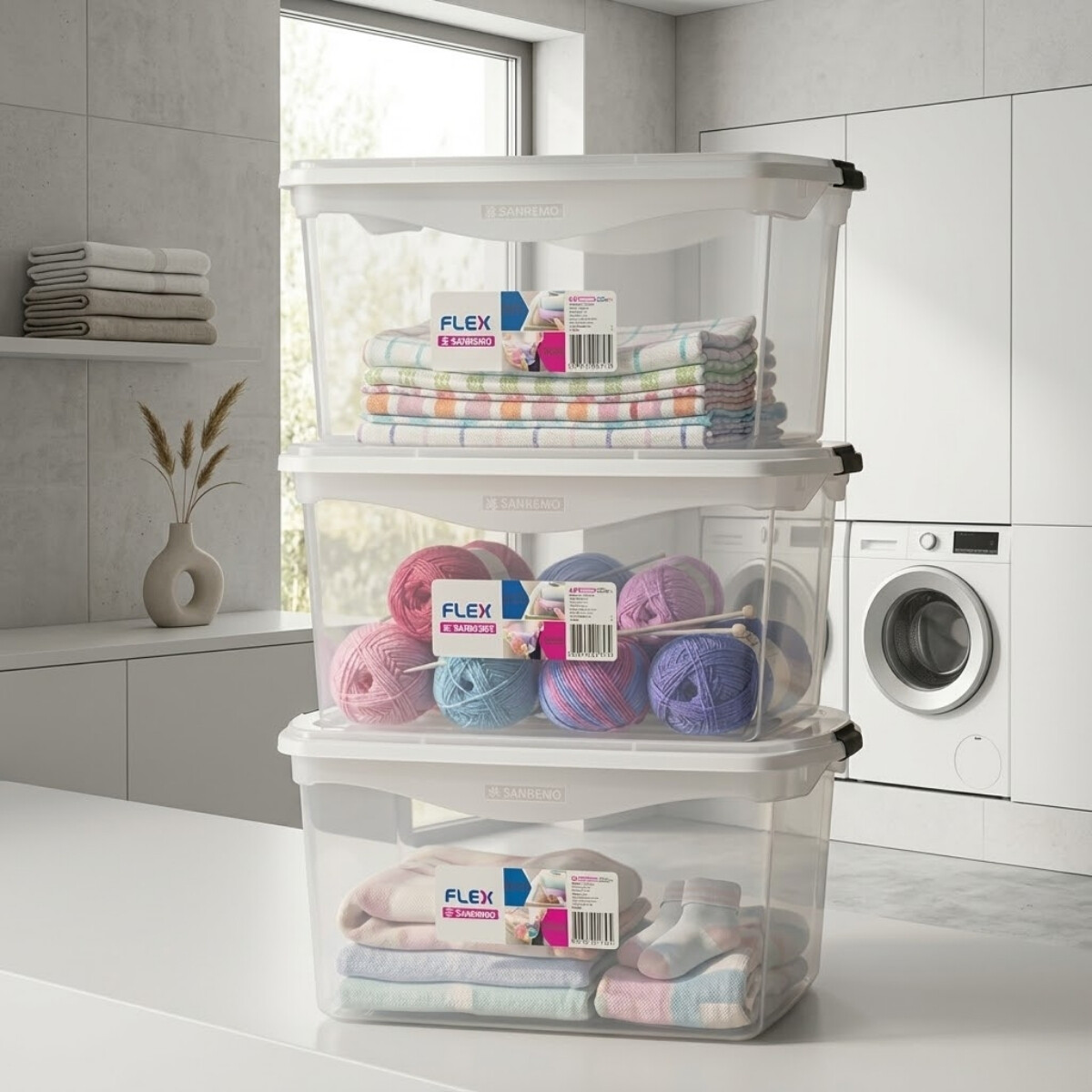 Set x3 Caja organizadora 68 lts - TRANSPARENTE 