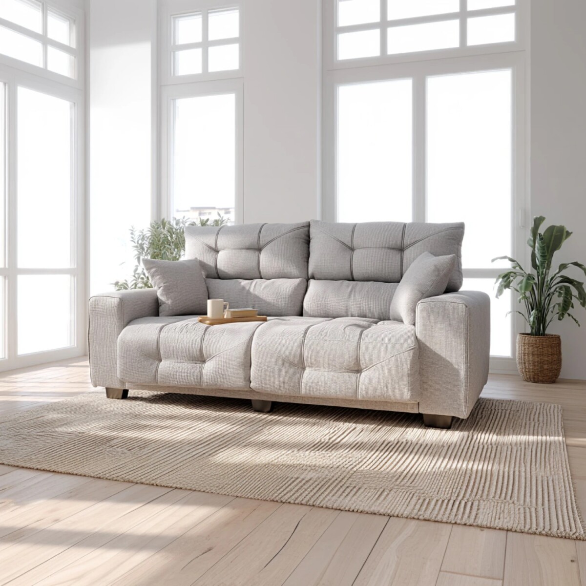 HELLEN- SOFA 2 CUERPOS HANNOVER GRIS CLARO 