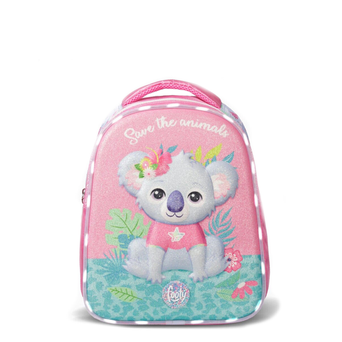 Mochila Footy Koala Relieve - Rosa - Celeste - Verde Agua 