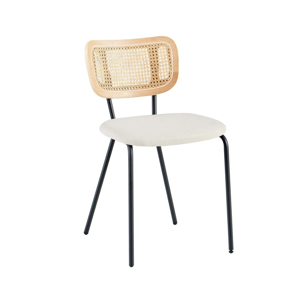 SILLA DE COMEDOR RATTAN-Y-METAL NATURAL-BEIGE BRISA