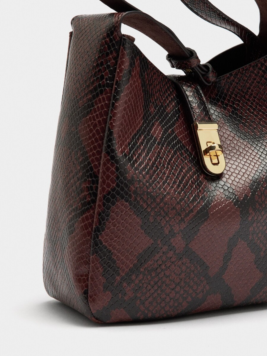 Bolso De Hombro Estampado Animal marron