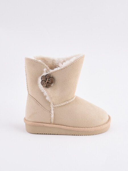 Bota con botón Beige