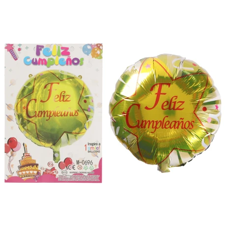 Globo Feliz Cumpleaños para helio metalizado Globo Feliz Cumpleaños para helio metalizado