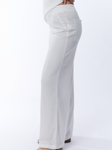 Pantalón cintura elastizada Blanco