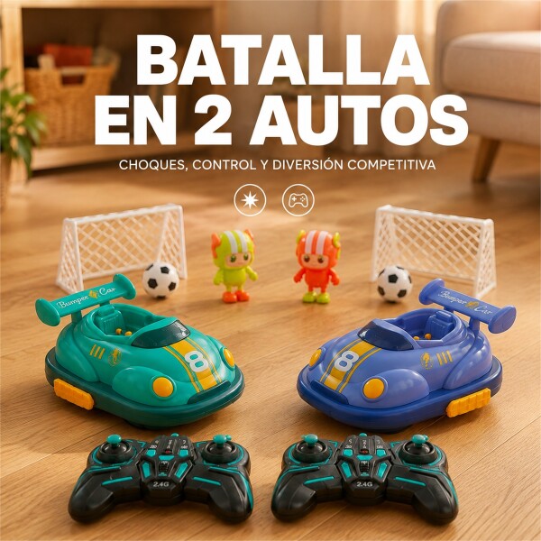 Set X2 Autos Chocadores a Control Remoto con Muñecos VERDE