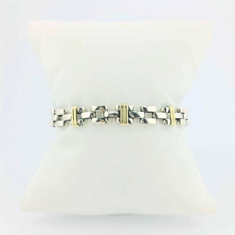 Pulsera de plata 925 y double en oro 18 ktes. Modelo, PANTER. Pulsera de plata 925 y double en oro 18 ktes. Modelo, PANTER.